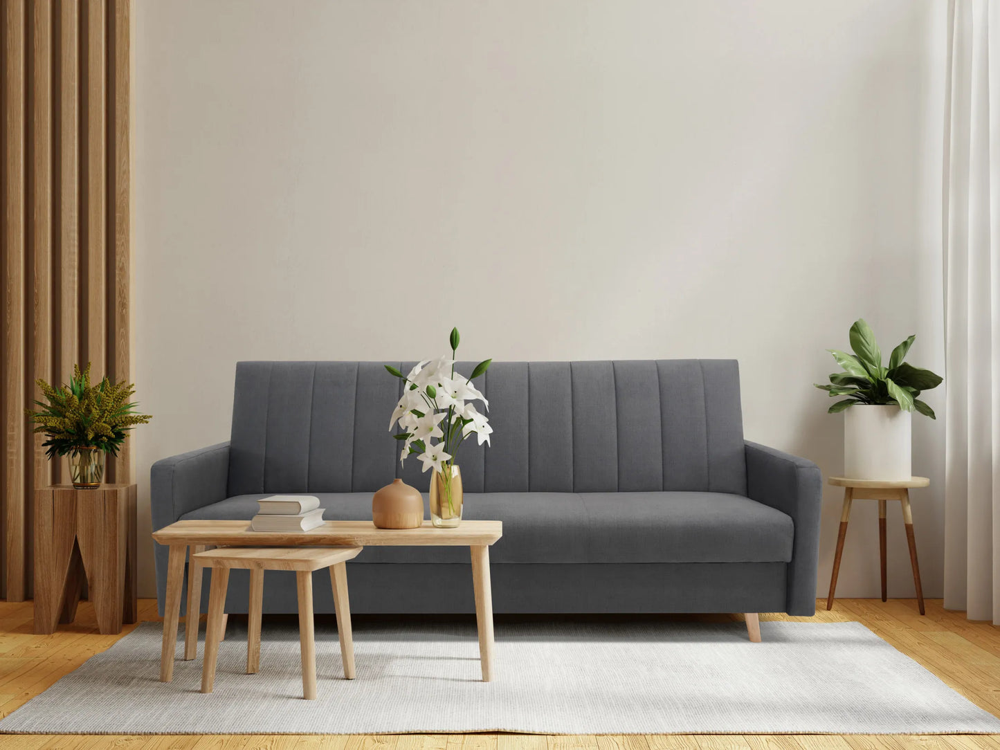 Wersalka Selena trzyosobowa szary velvet