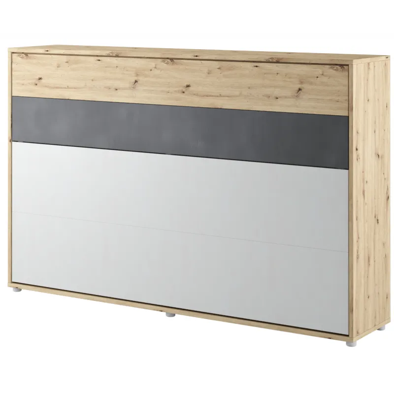 CONCEPT JUNIOR CJ-03 - półkotapczan poziomy 120 - dąb artisan/raw steel/silk flou