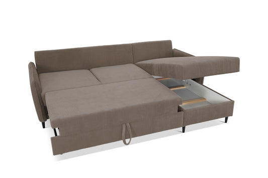 Narożnik Milo uni brązowy sztruks