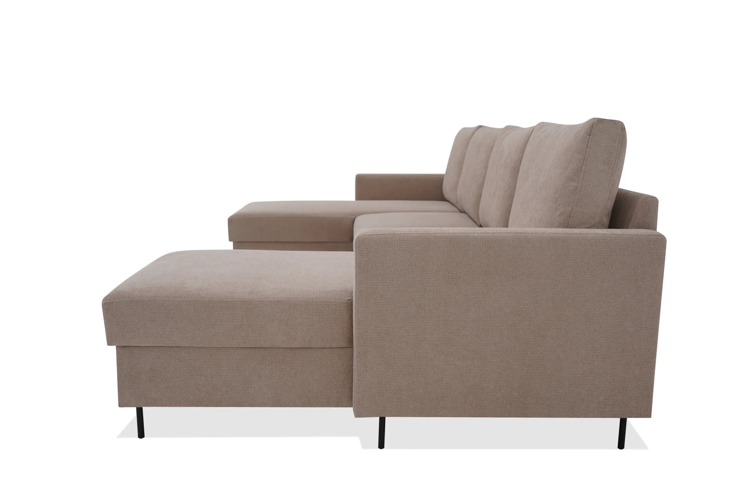 Narożnik Manama U podkowa beżowy metalowe nóżki