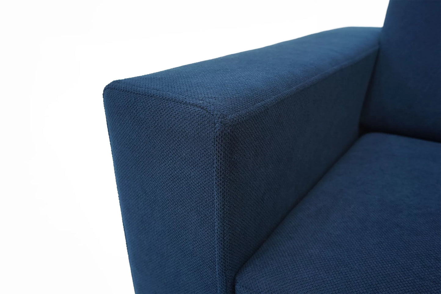 Narożnik Safiro prawy chabrowy rozkładany z pufą