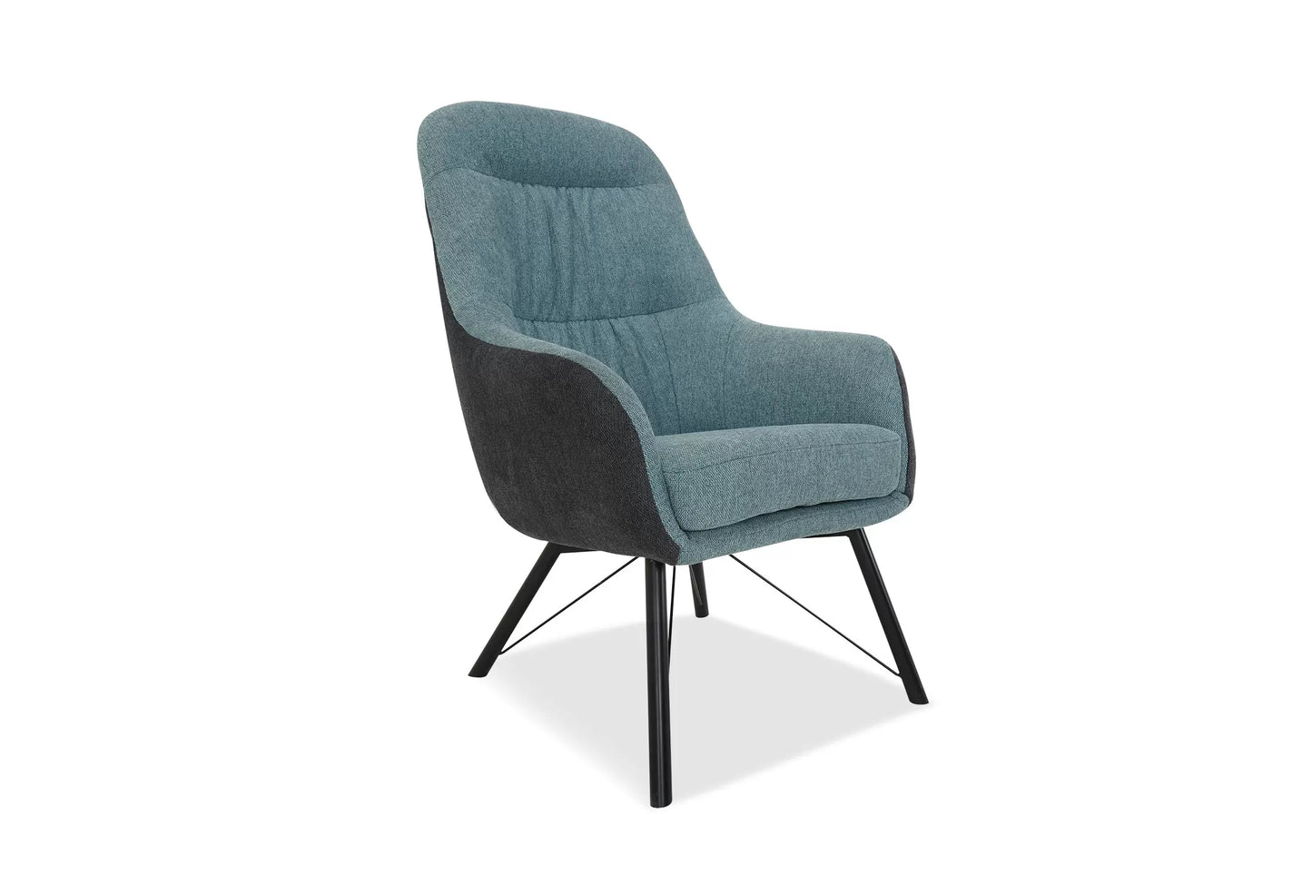 Fotel Duo niebieski metalowe nogi