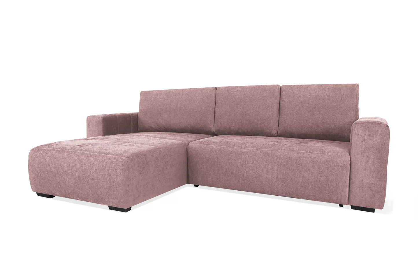 Narożnik Finn pudrowy róż uniwersalny rozkładany