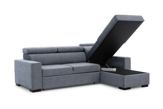 Narożnik Modeno Mini uniwersalny szary velvet łatwoczyszczący