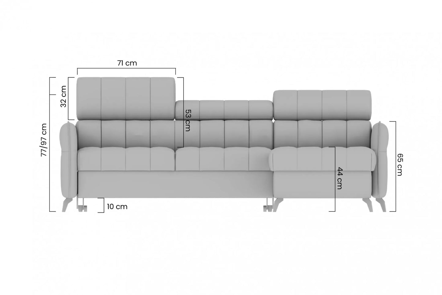 Narożnik Elarias Mini prawy grafitowy welur