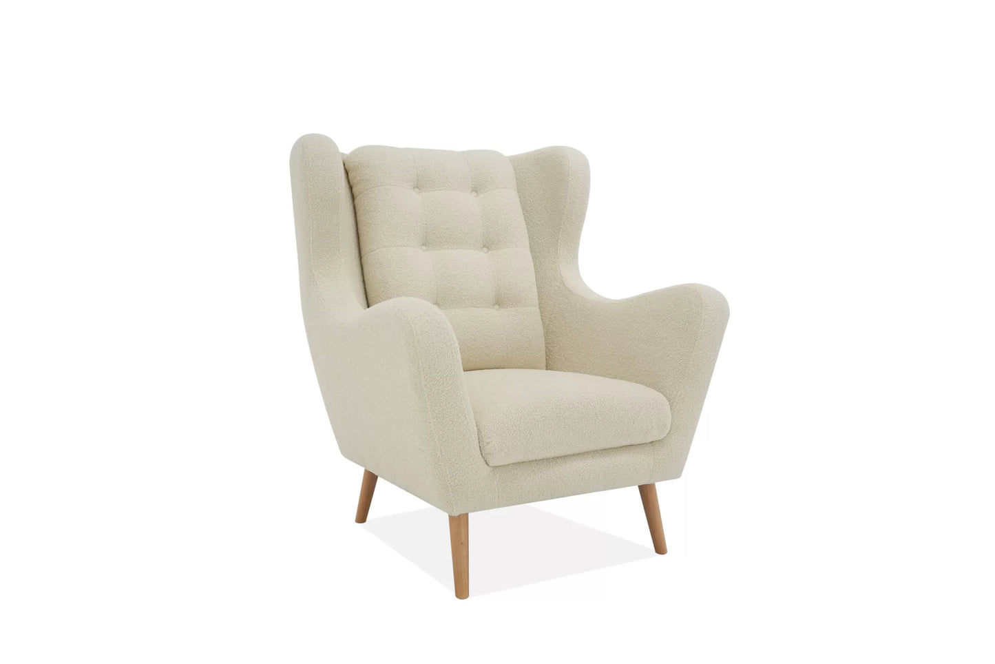 Fotel Teddy beżowy boucle
