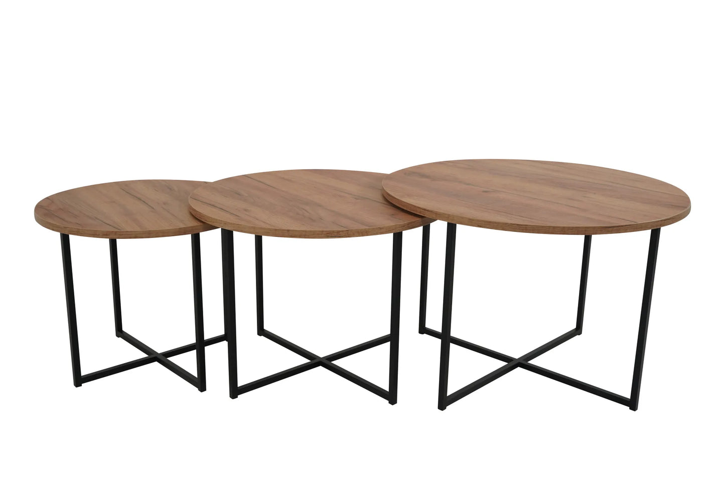 Zestaw Stolików Letto dąb craft metalowe nogi