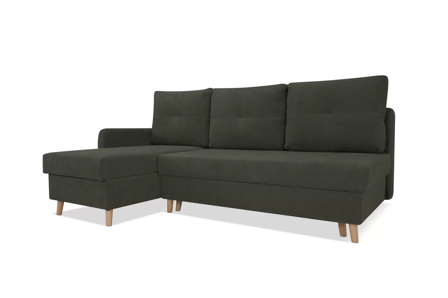 Narożnik Ethan lewy czarny rozkładany