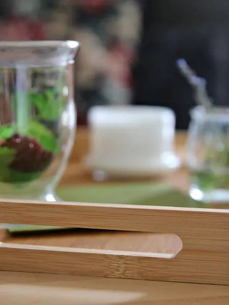 Bambusowa taca z uchwytami 38x25cm