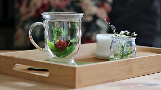 Bambusowa taca z uchwytami 38x25cm