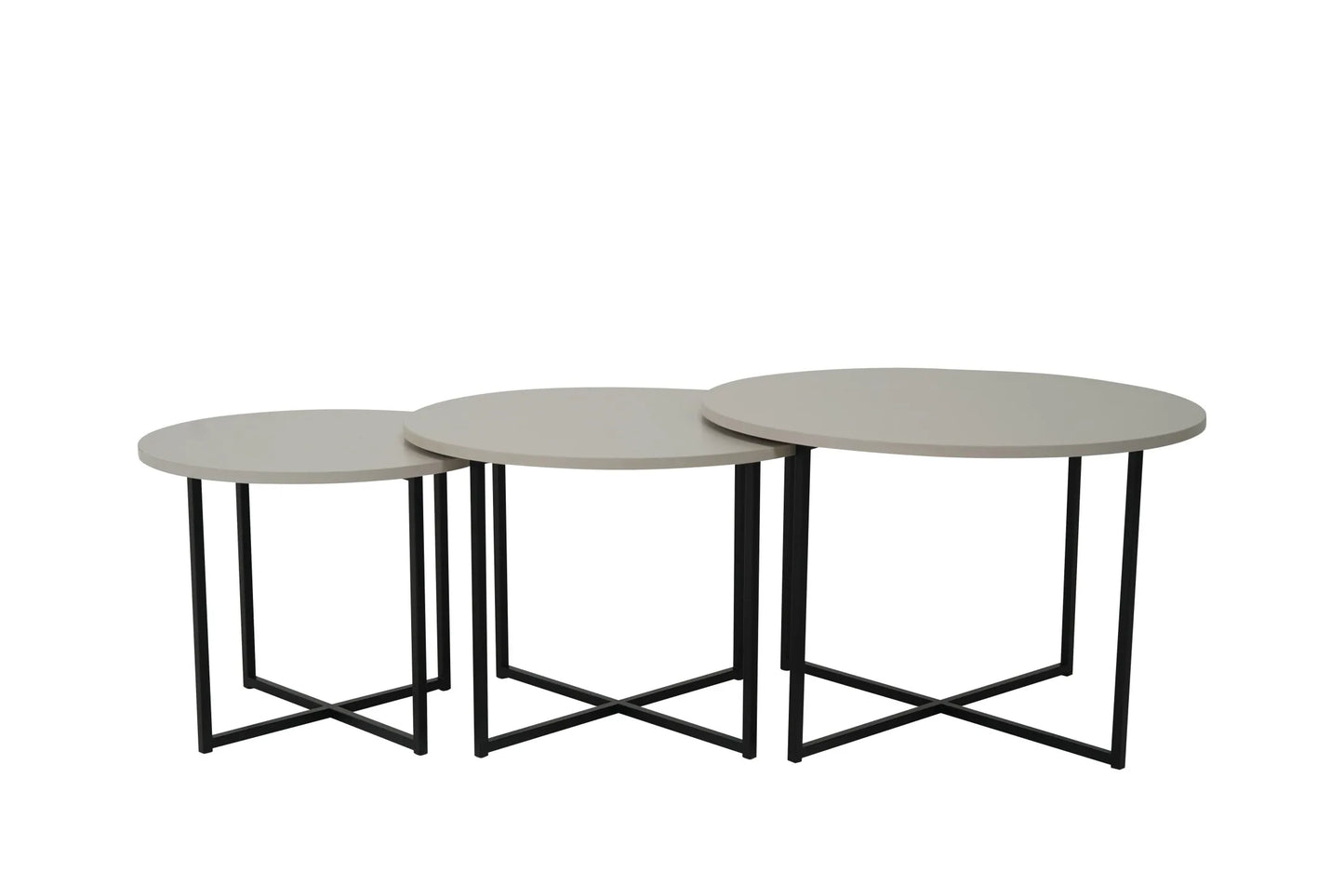 Zestaw Stolików Letto cashmere metalowe nogi