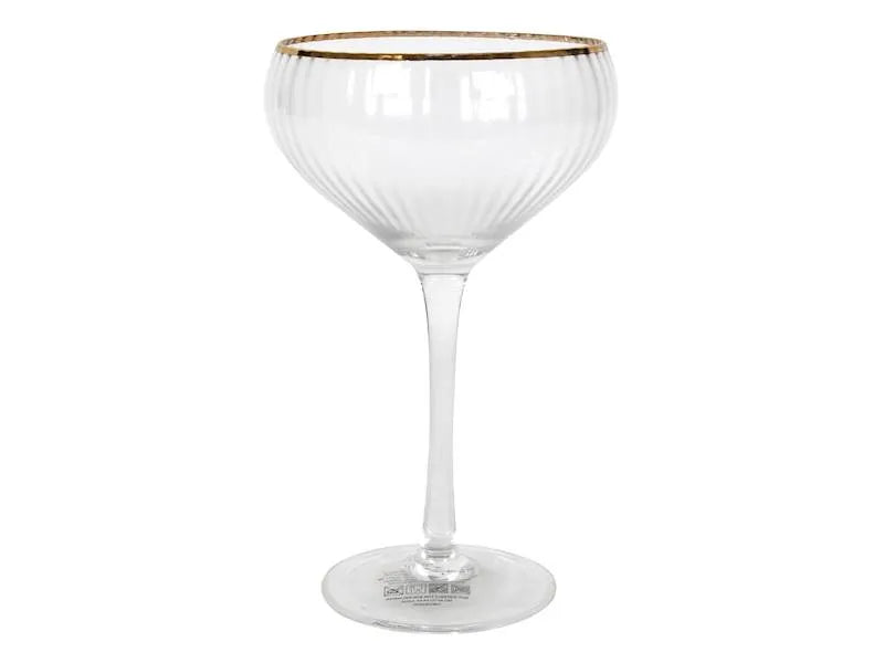 Kieliszki niskie szampan KOMPLET 4szt prążkowane