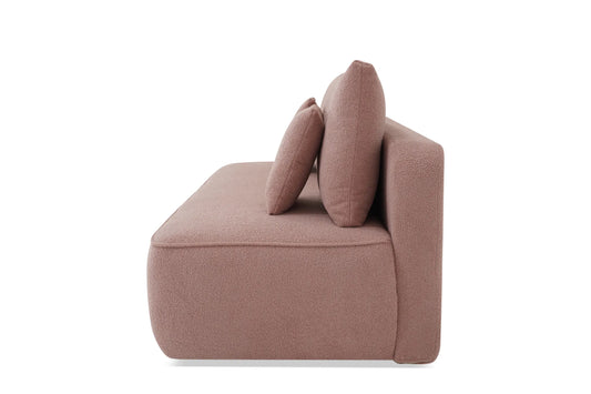 Sofa Nodo boucle pudrowy róż rozkładana