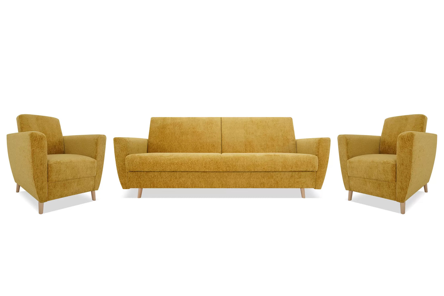 Sofa Flavo musztardowa rozkładana