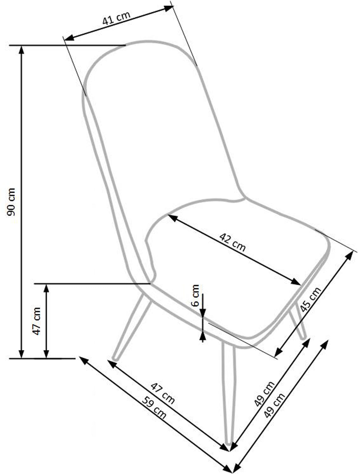 Krzesło K214 kremowe/metalowe