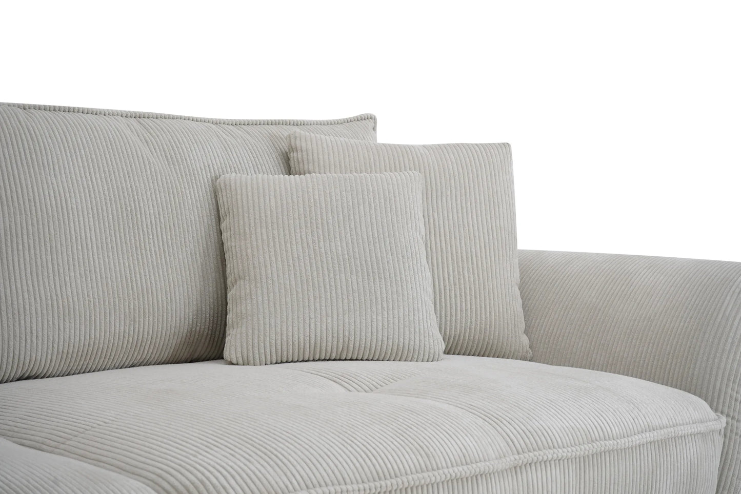 Sofa Fluffy jasnoszara sztruksowa Poso