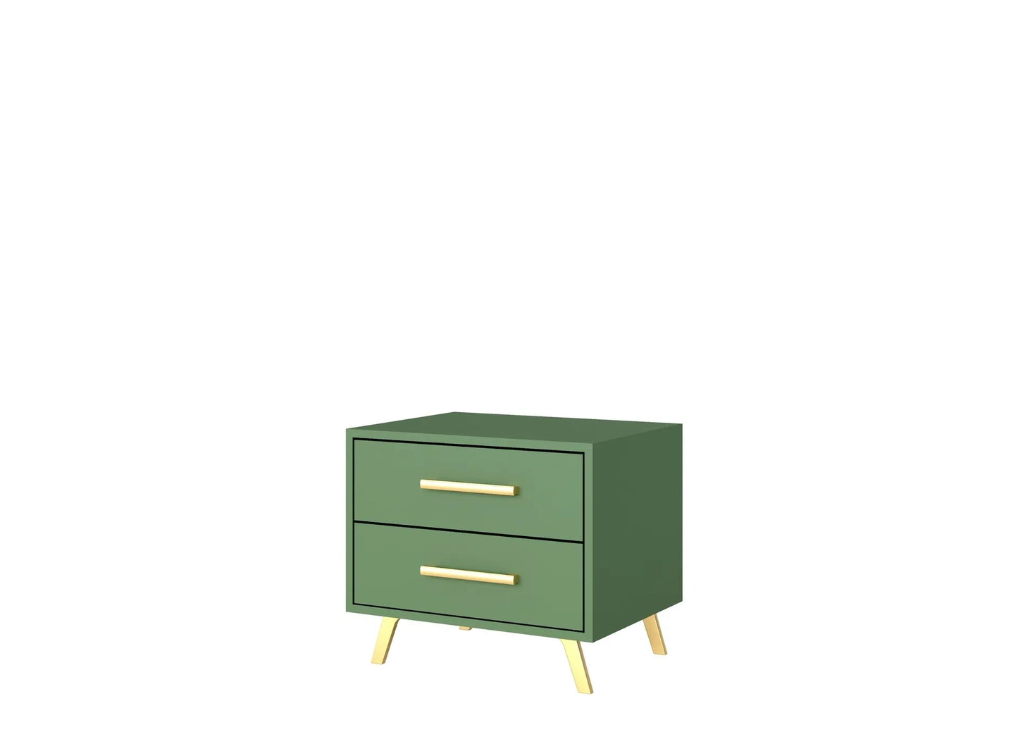 Szafka nocna Bali zieleń nowoczesna złoto