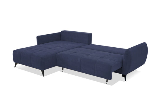 Narożnik Shepard granatowy uniwersalny metalowe nogi rozkładany