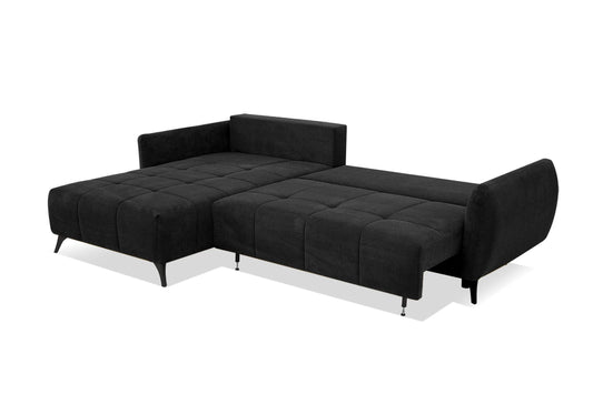 Narożnik Shepard czarny uniwersalny metalowe nogi rozkładany