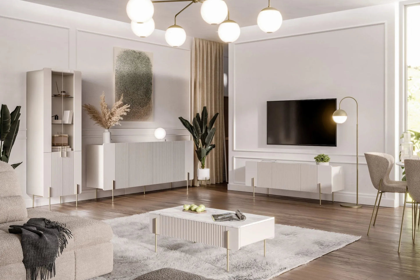 Toaletka Malmi czarne nóżki cashmere crema bianca