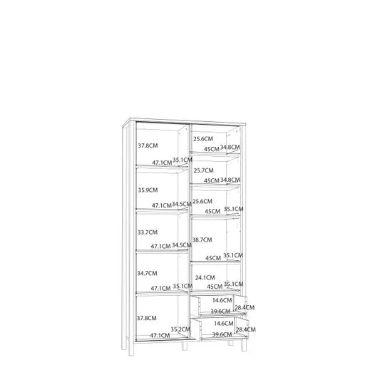 Regał z lamelami JYTANA dąb czerń