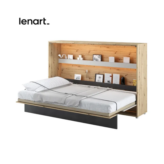 CONCEPT JUNIOR CJ-03 - półkotapczan poziomy 120 - dąb artisan/raw steel/silk flou