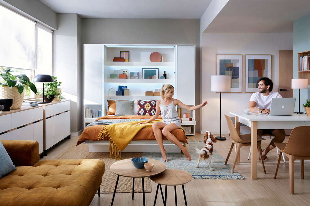 BED CONCEPT BC-13 - półkotapczan pionowy 180 - biały