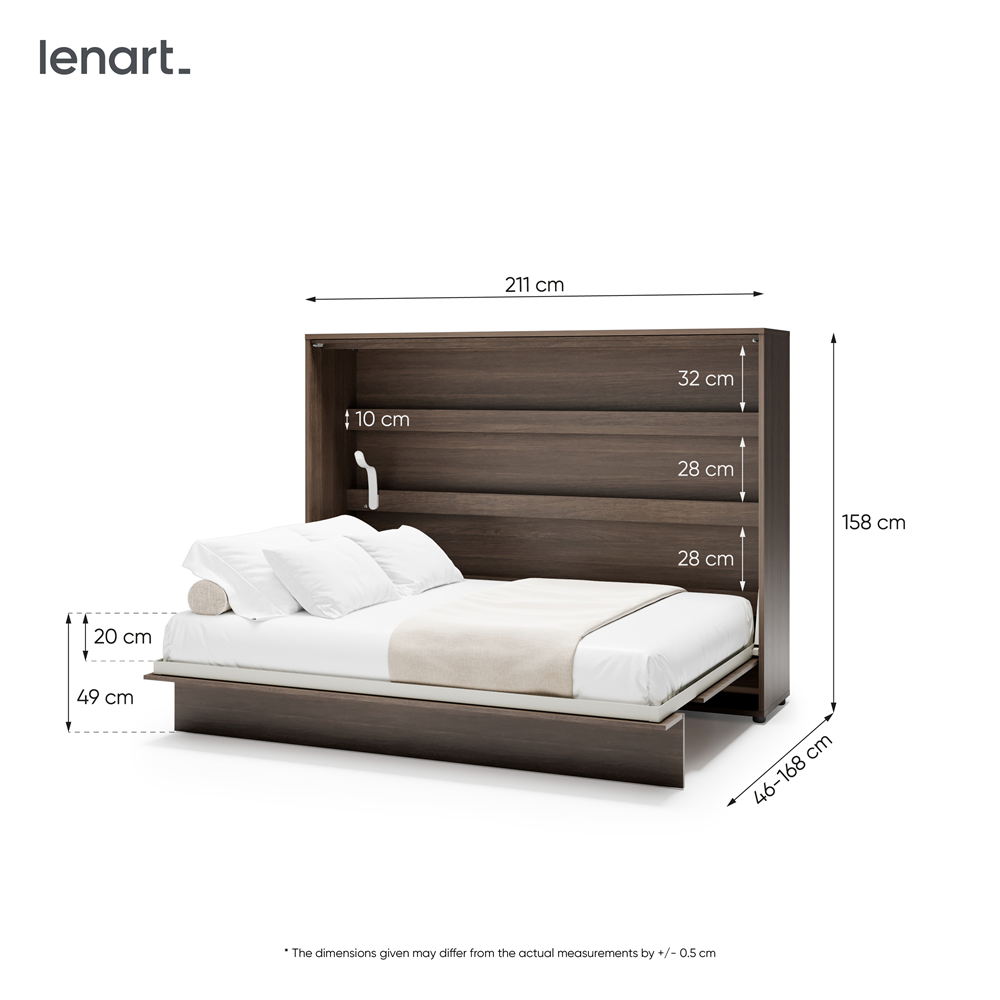BED CONCEPT BC-04 - półkotapczan poziomy 140 - dąb dunin