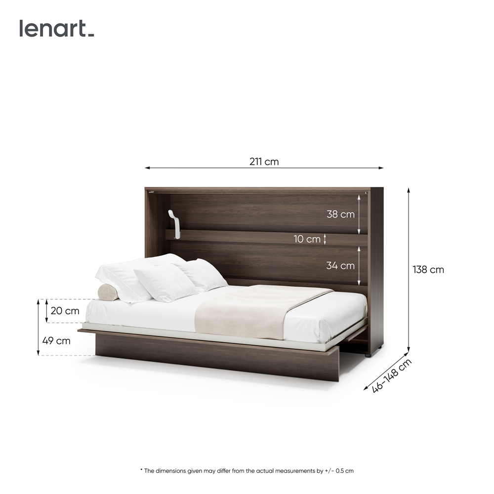 BED CONCEPT BC-05 - półkotapczan poziomy 120 - dąb dunin