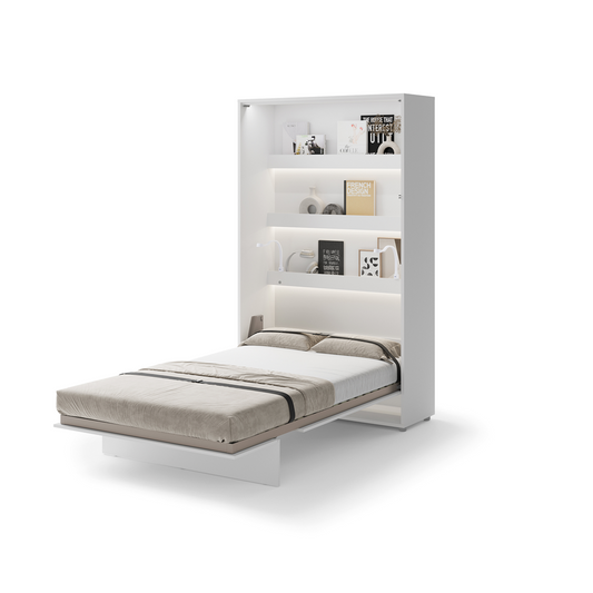 BED CONCEPT BC-01p - półkotapczan pionowy 140 - biały połysk