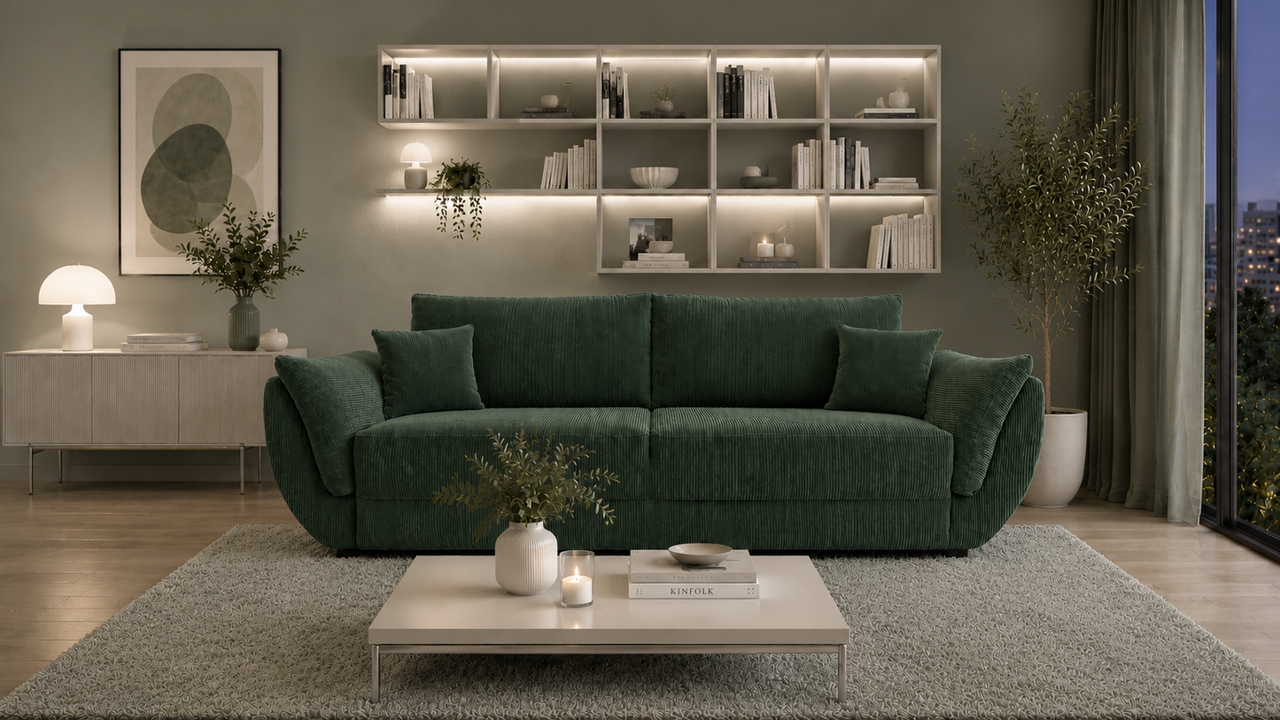 Sofa Marlin kolor zielony POSO 14 rozkładana