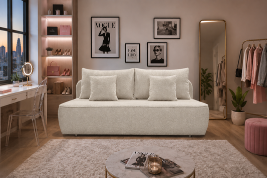 Sofa Nodo boucle rozkładana beż