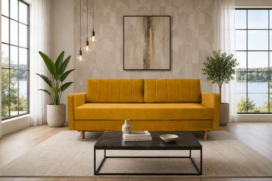 Sofa Spark musztardowa rozkładana