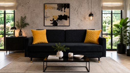 Sofa Raven czarna rozkładana
