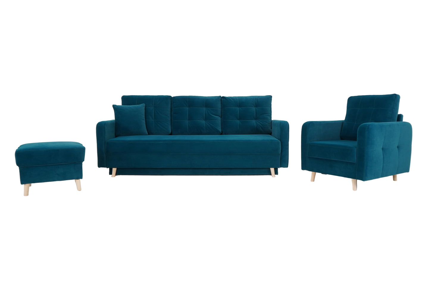 Sofa Nicea turkusowa rozkładana
