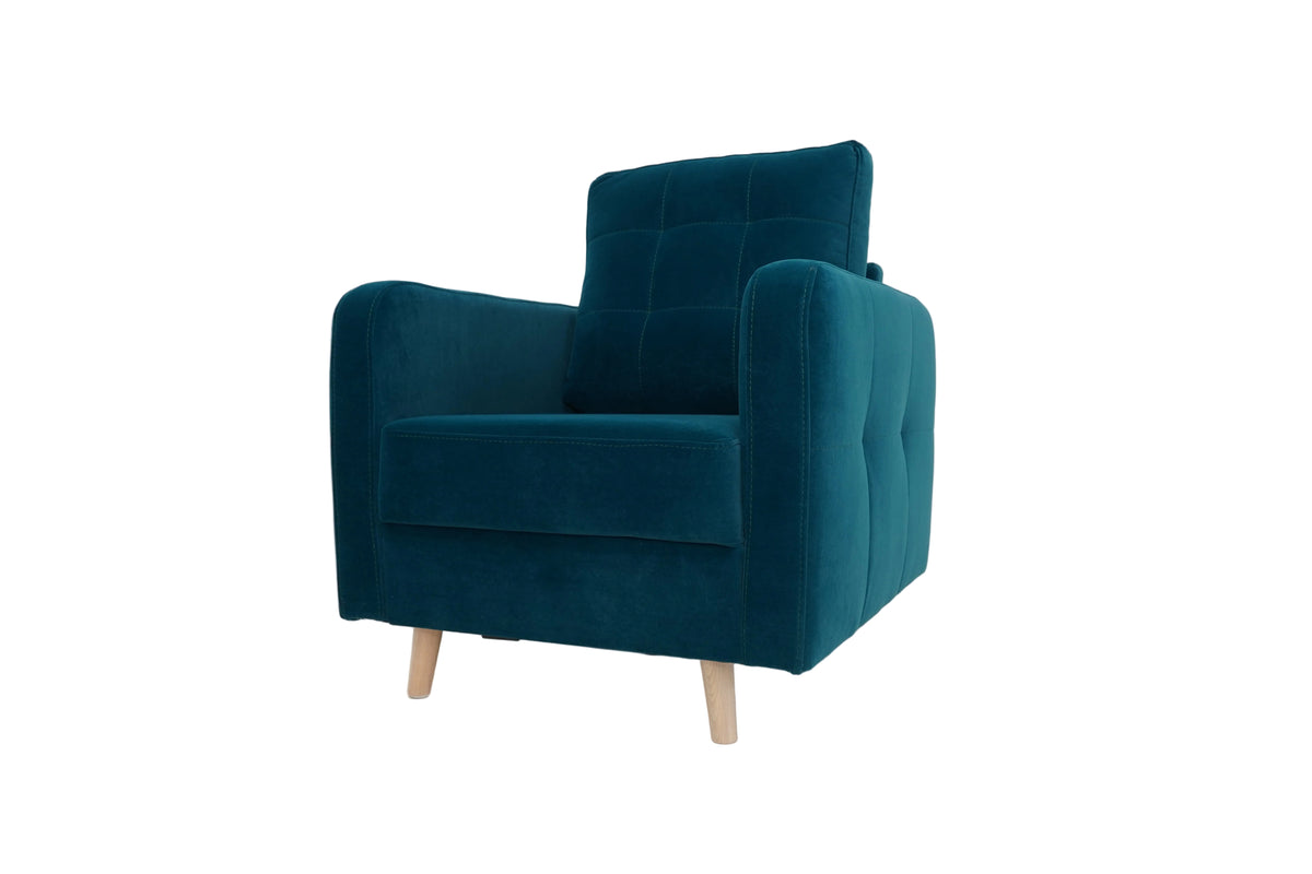 Fotel Nicea turkusowy velvet