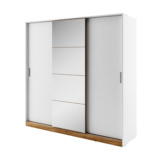 DENTRO DT-01 - szafa przesuwna - biały/dąb stirling