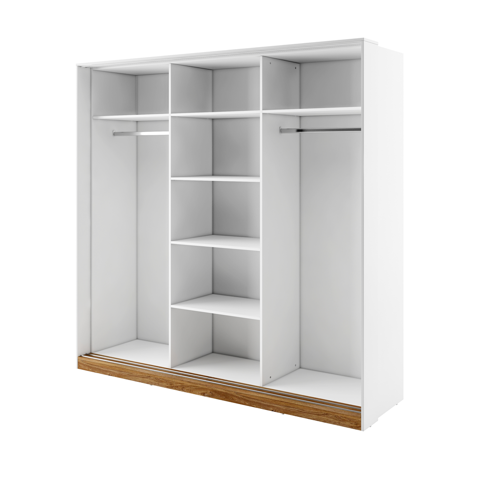 DENTRO DT-01 - szafa przesuwna - biały/dąb stirling