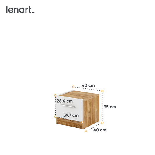 DENTRO DT-03L - stolik nocny 1s - biały/dąb stirling
