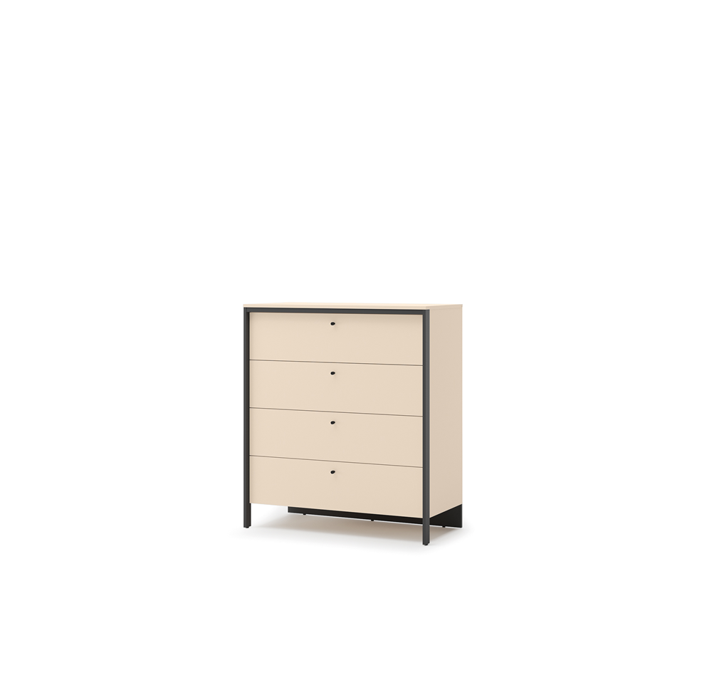 ENNA EN-03 - komoda 4s - beż piaskowy/czarny