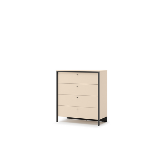 ENNA EN-03 - komoda 4s - beż piaskowy/czarny