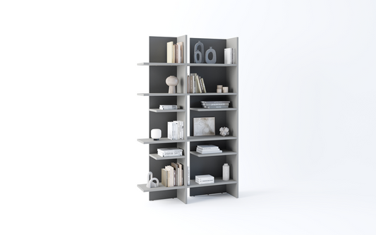 FITT FL-01P - regał prawy z oświetleniem - metalic ciemny/metalic jasny