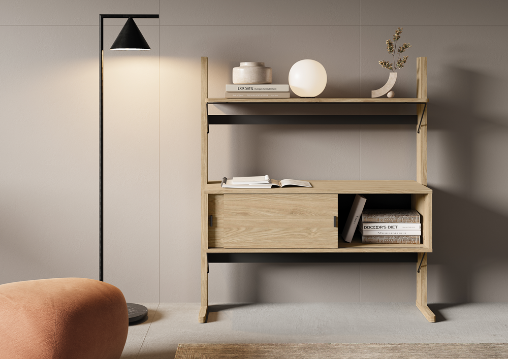 Regał Ollie 03 niski dąb olejowany