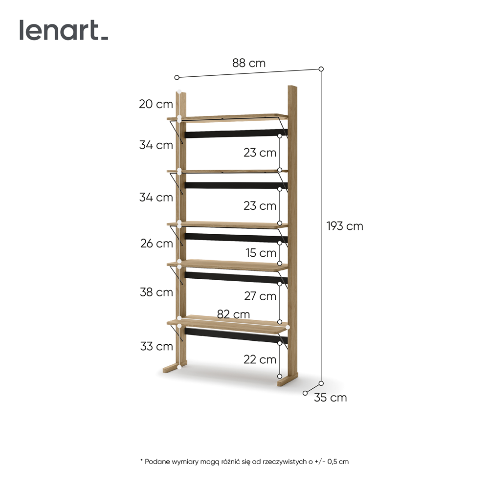 Regał Ollie 05 dąb olejowany
