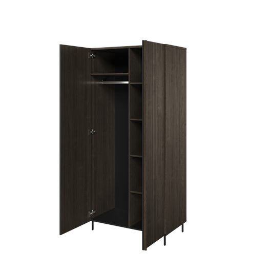 PIEMONTE PE-01 - szafa 2d - jesion portland/czarny