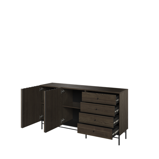 PIEMONTE PE-07 - komoda 2d4s - jesion portland/czarny