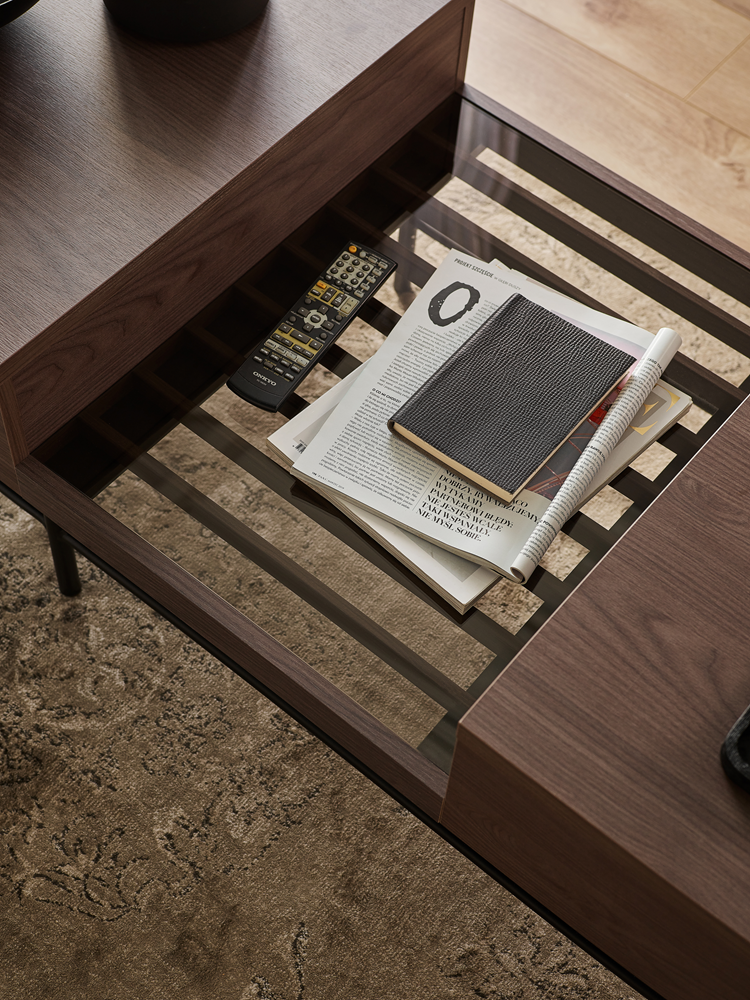 PIEMONTE PE-08 - stolik 1s - jesion portland/czarny