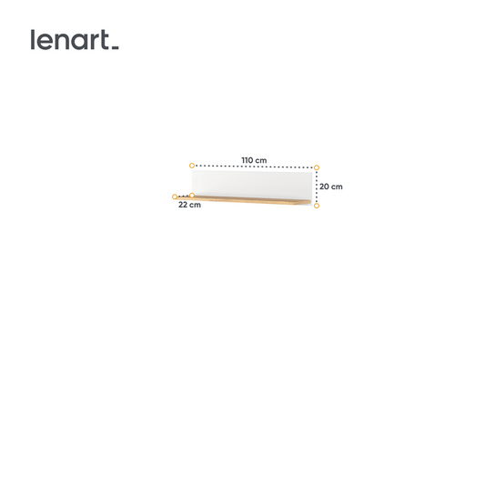 STORY SO-14 - półka wisząca - biały/dąb nash