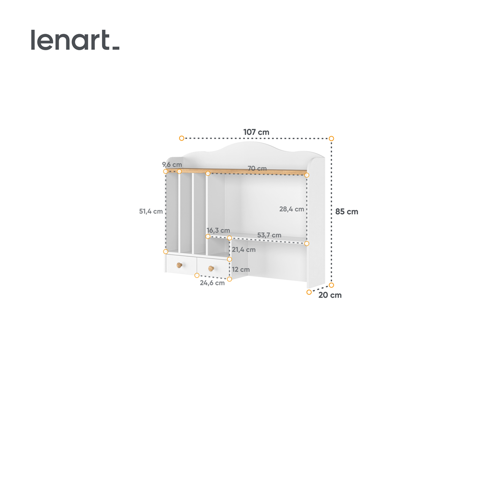 STORY SO-04 - nadstawka - biały/dąb nash