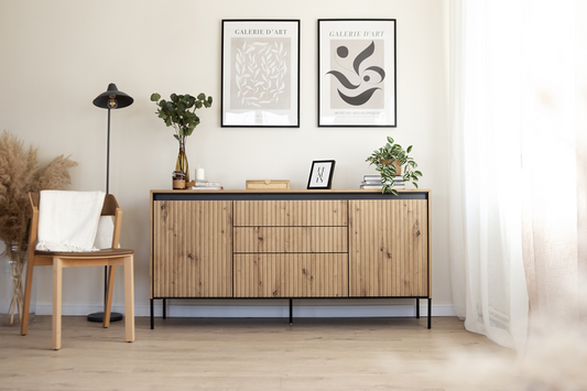Komoda Trend długa z oświetleniem dąb artisan